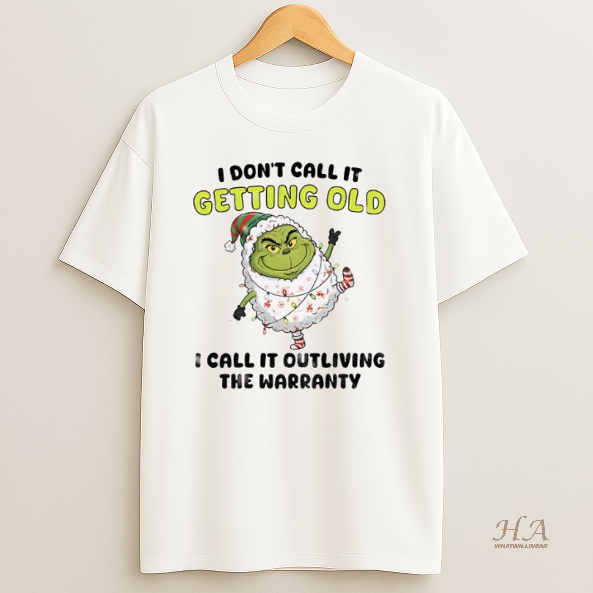 Official Grinch X Sheep I Dont Call It Getting Old I Call It Outliving The Warranty Christmas Shirt