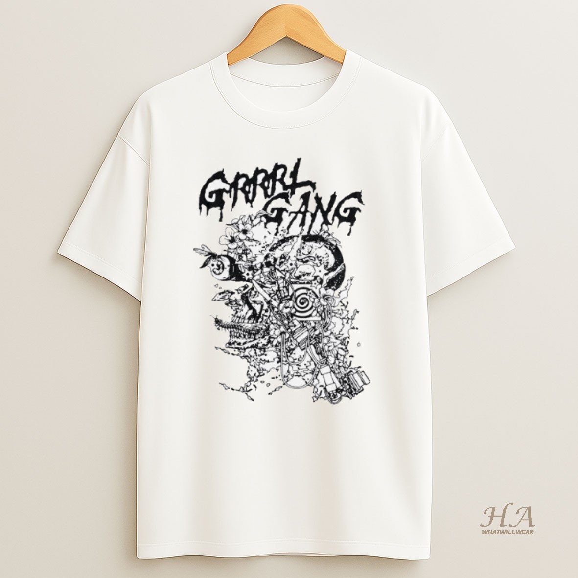 Official Grrrl Gang X Behelit Press Electric Bloom Indie T Shirt