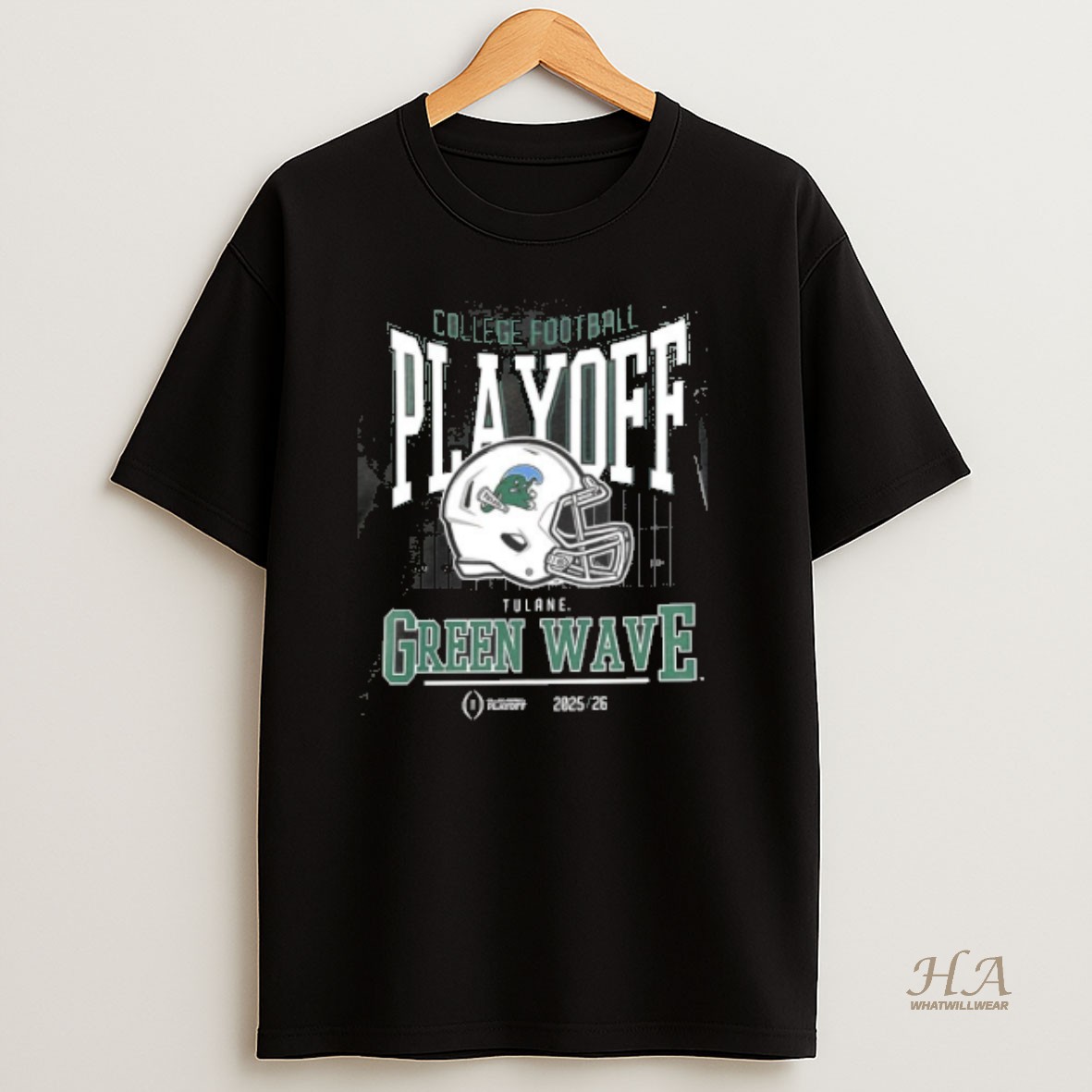 Official H05joiin Tulane Green Wave College Football Playoff 2025 26 Helmet 2 Sided T Shirt