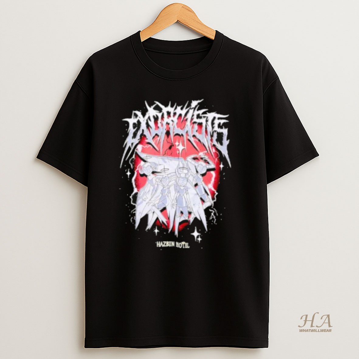 Official Hazbin Hotel Exorcists Metal Graphic Style T Shirt