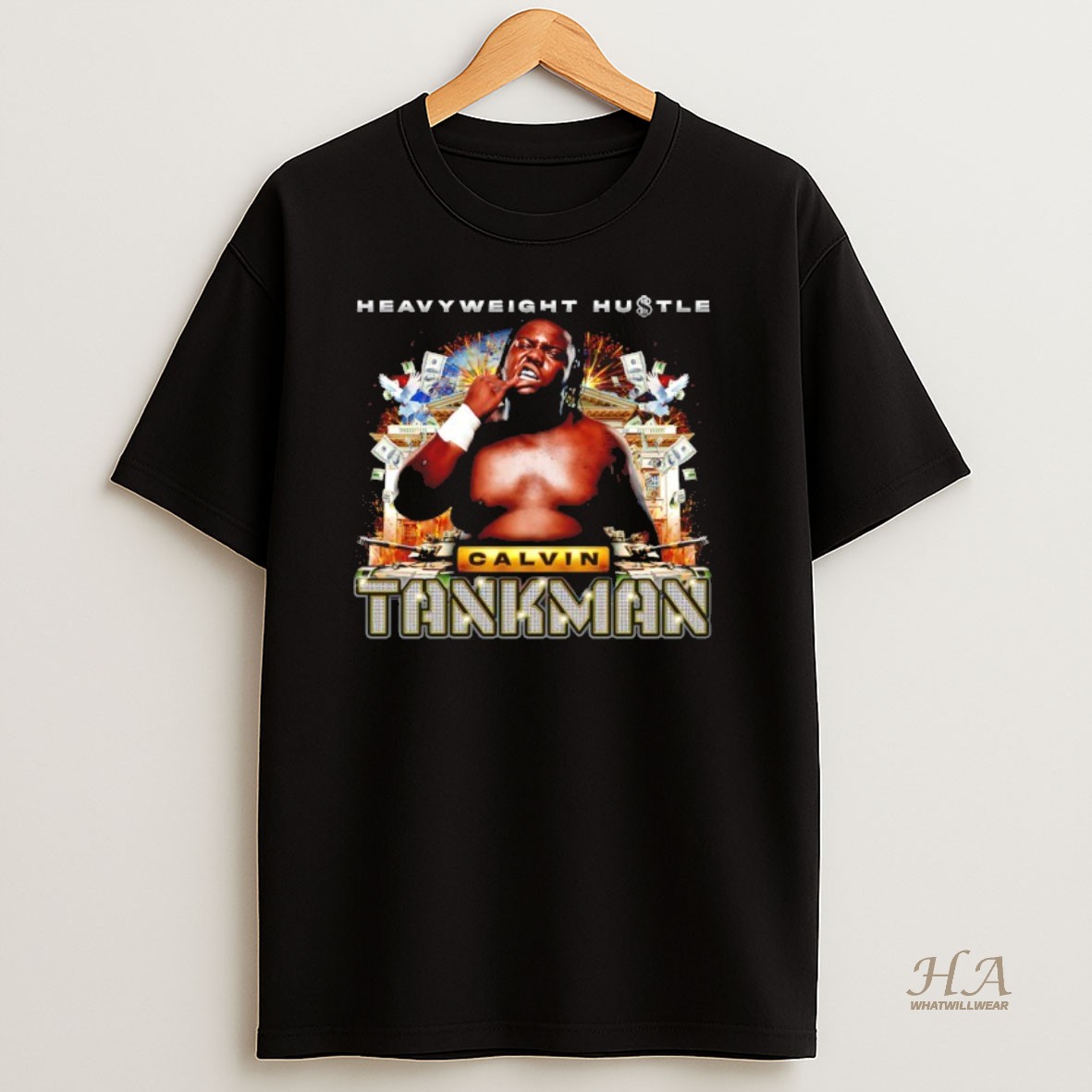 Official Heavyweight Hustle Calvin Tankman 90s Hip Hop T Shirt
