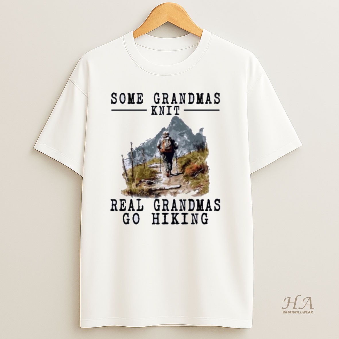 Official Hiking Some Grandmas Knit Real Grandmas T Shirt