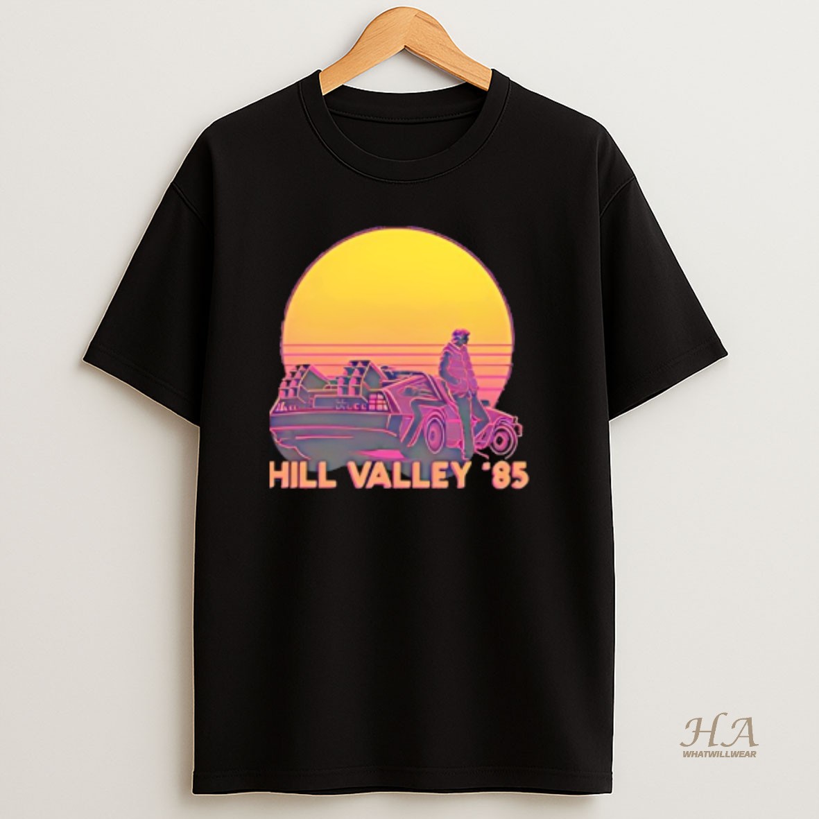 Official Hill Valley 85 Inspired By Back To The Future Sunset Retro T Shirt