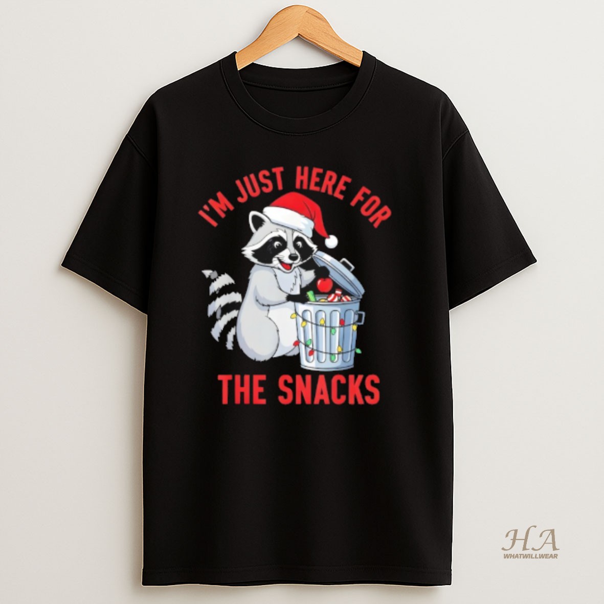 Official Holiday Raccoon Snack Lover Christmas Humor T Shirt