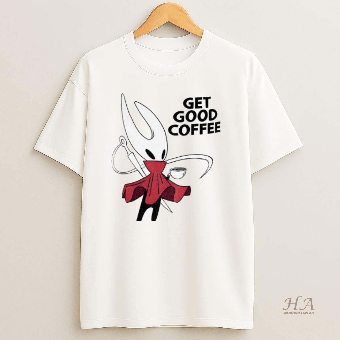 Official Hollow Knight Silksong Hornet Get Good Coffee Shirt