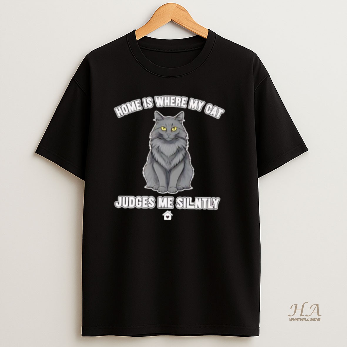 Official Home Is Where My Cat Judges Me Silently T Shirt