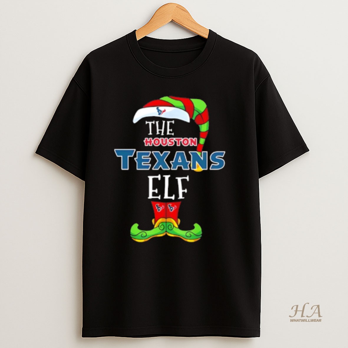 Official Houston Texans Christmas Elf T Shirt