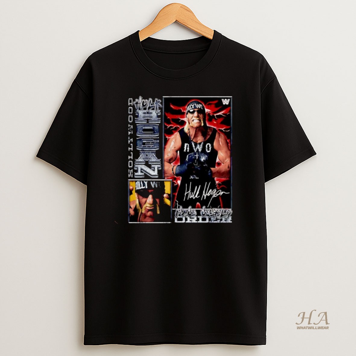 Official Hulk Hogan Nwo Vintage Card Signature Christmas T Shirt