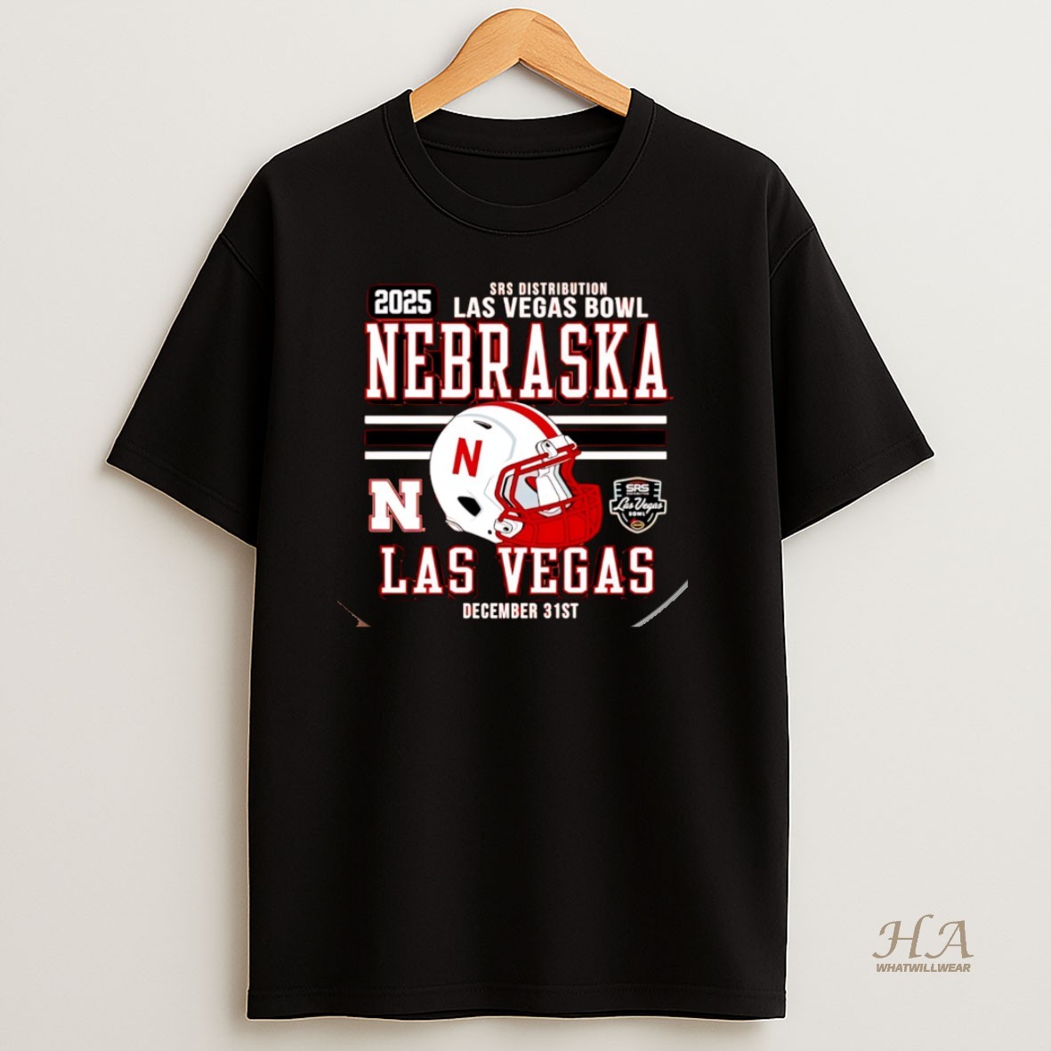 Official Huskers Football 2025 Las Vegas Bowl Bound Helmet Christmas Shirt