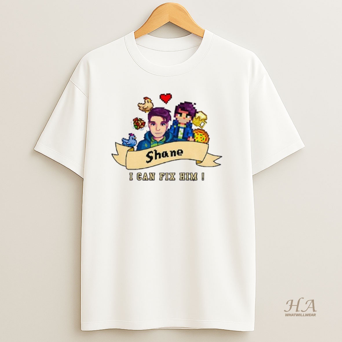 Official I Can Fix Him X Stardew Valley Shane Shirt