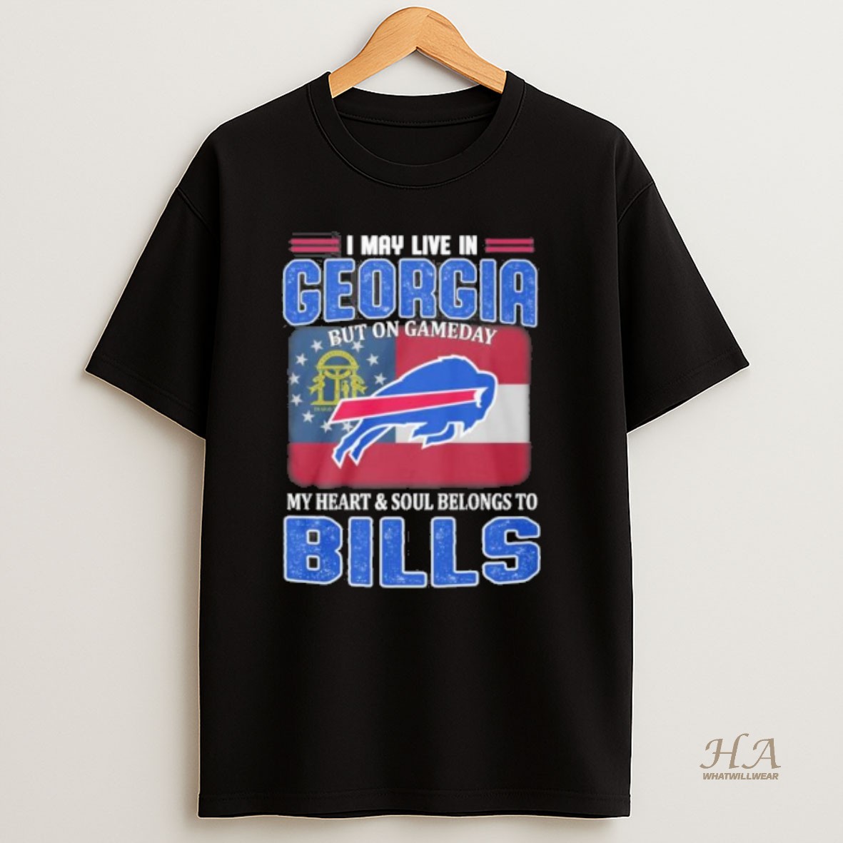 Official I May Live In Georgia But On Gameday Buffalo Bills 2025 T Shirt