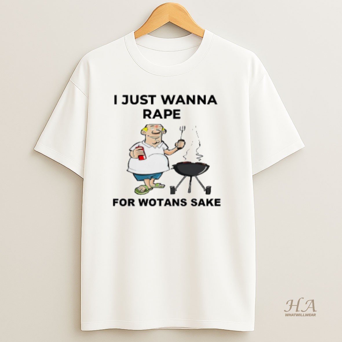 Official I Just Wanna Rape For Wotans Sake Paint T Shirt
