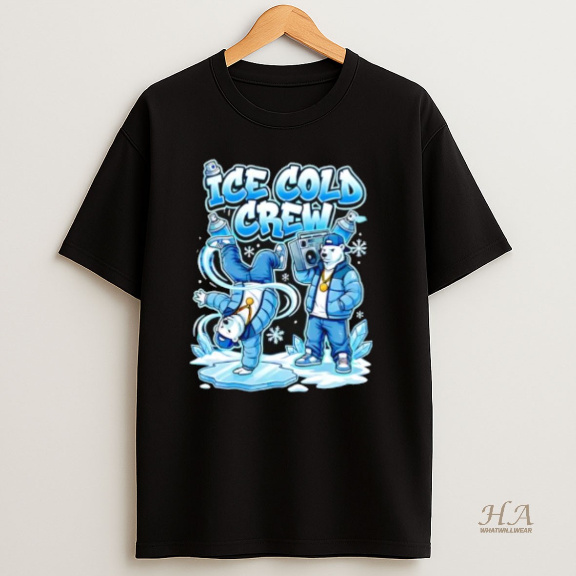 Official Ice Cold Crew Hip Hop Polar Bear Breakdance Christmas T Shirt
