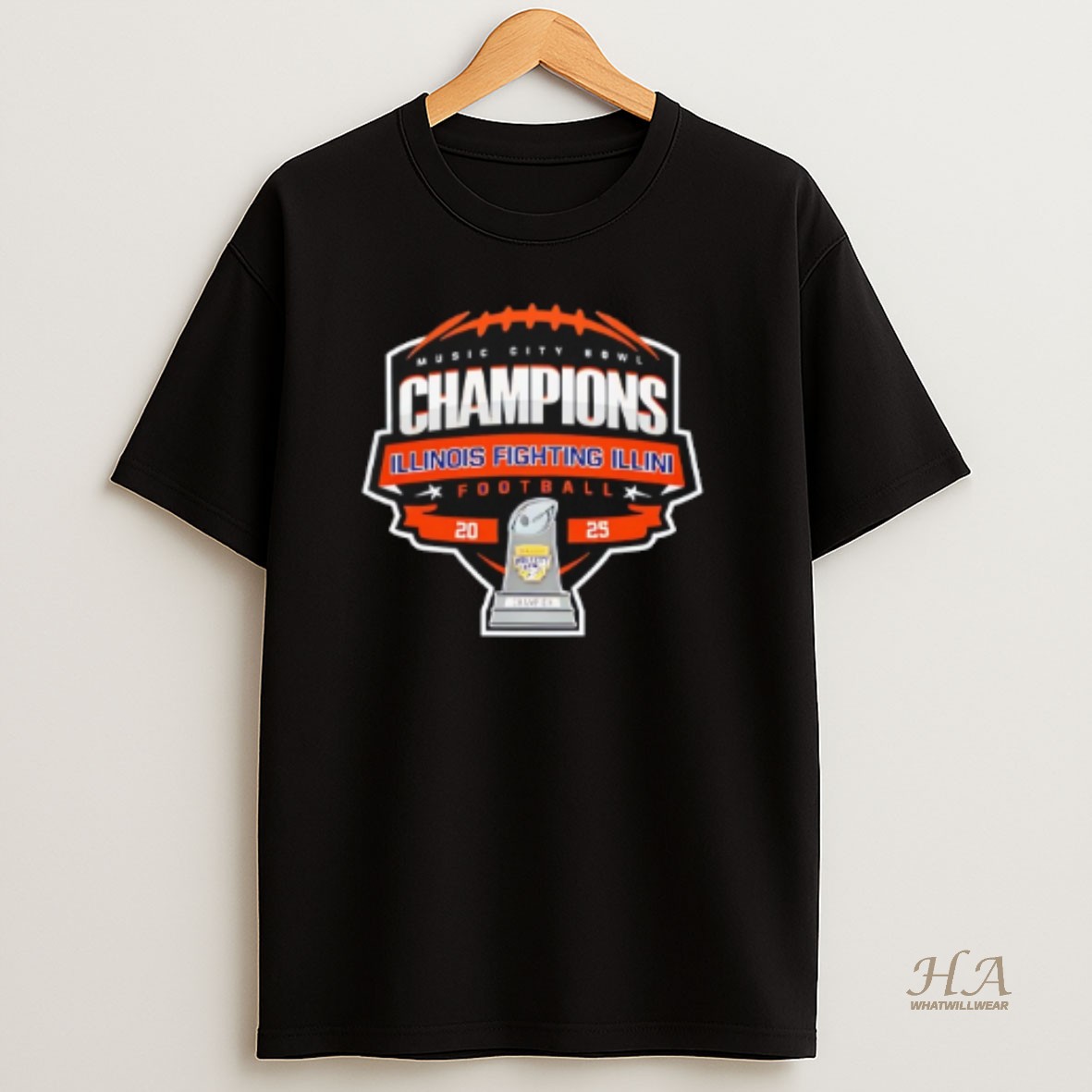 Official Illinois Fighting Illini 2025 Music City Bowl Champions Logo T Shirt