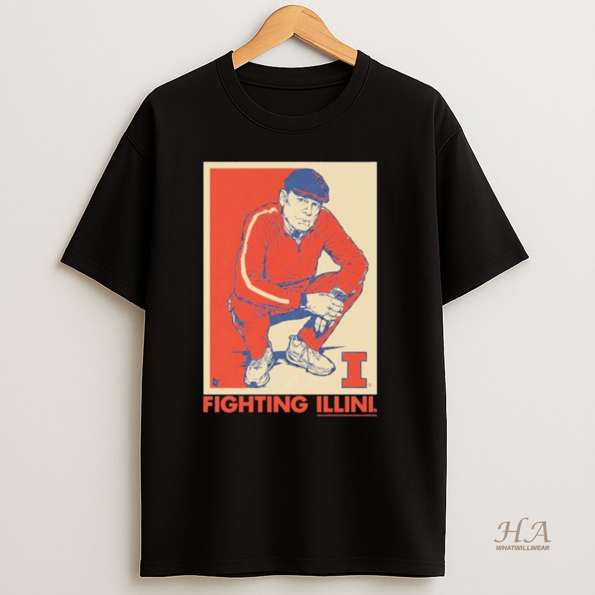 Official Illinois Fighting Illini Basketball Track Suit Coach Underwood T Shirt