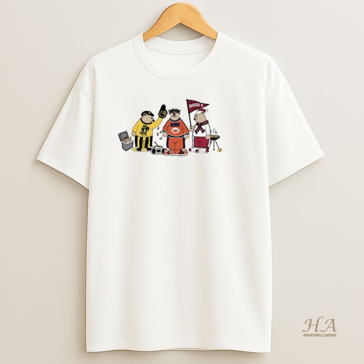 Official Illinois Fighting Illini Indiana Hoosiers Vs Iowa Hawkeyes Tailgating Fan Bears T Shirt