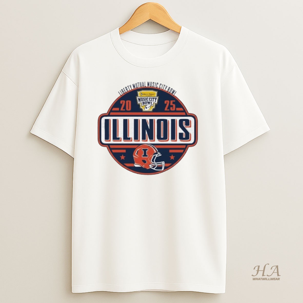 Official Illinois Fighting Illini Football 2025 Music City Bowl Orange T Shirt