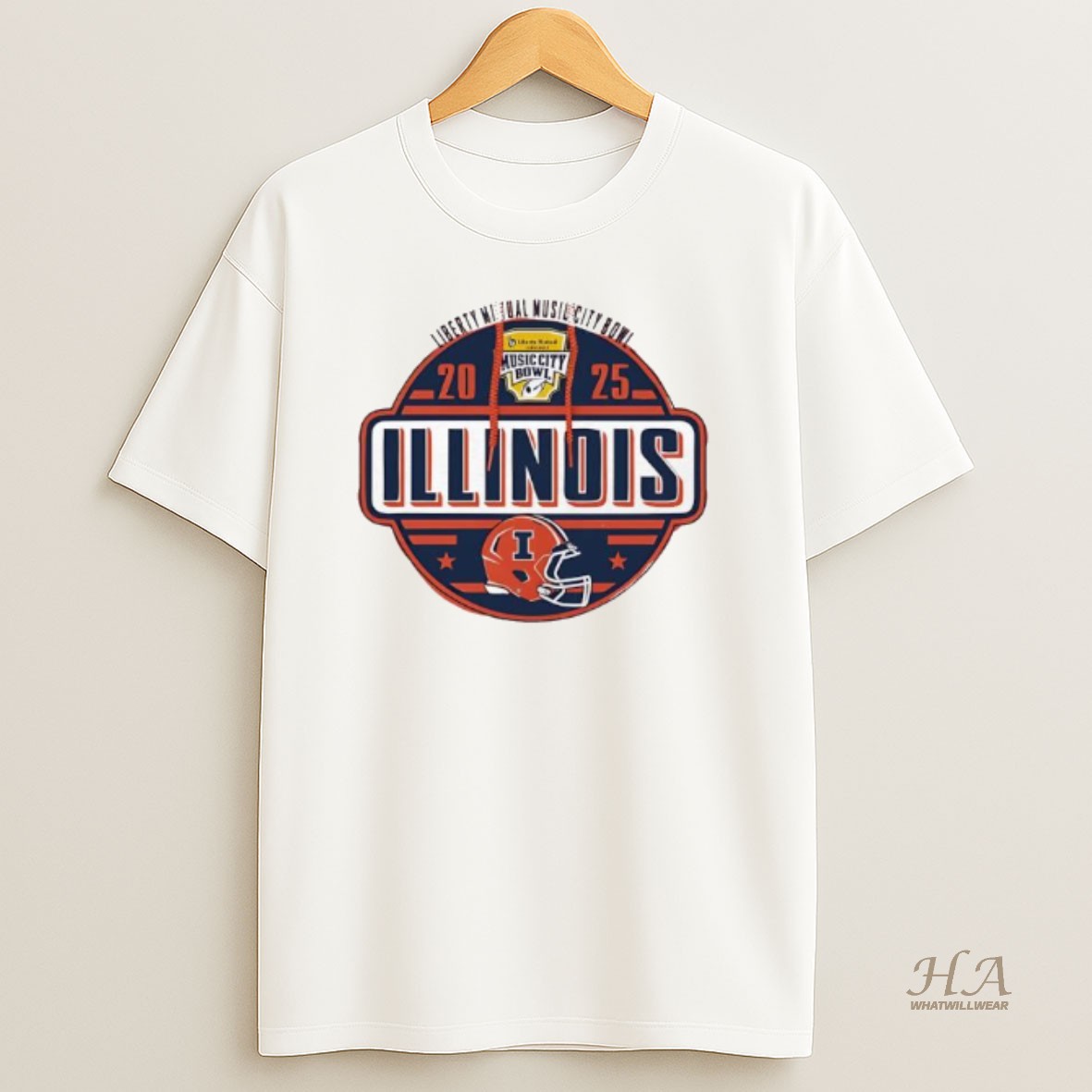 Official Illinois Football 2025 Liberty Music City Bowl T Shirt