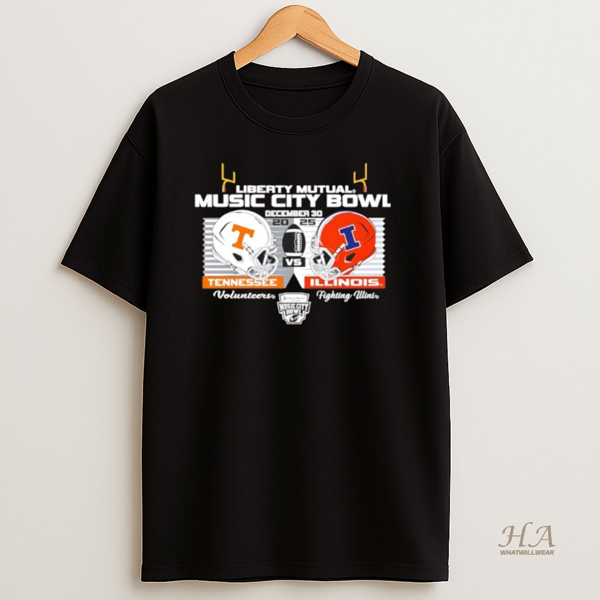 Official Illinois Football Vs Tennessee 2025 Music City Bowl Head To Head Shirt