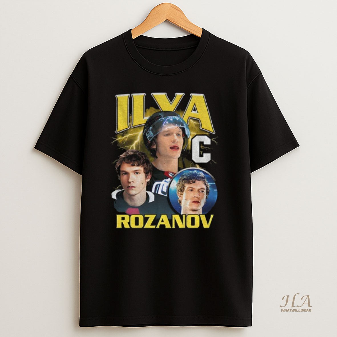 Official Ilya Rozanov Hockey Retro Graphic Shirt