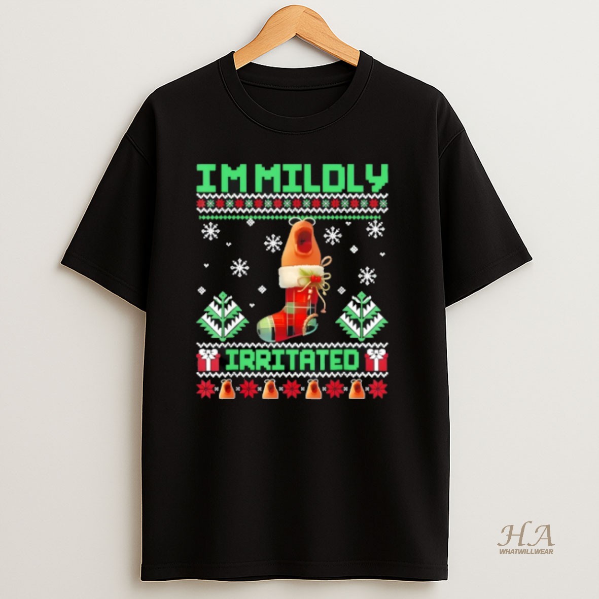 Official Im Mildly Irritated Marcus The Worm Christmas Funny T Shirt