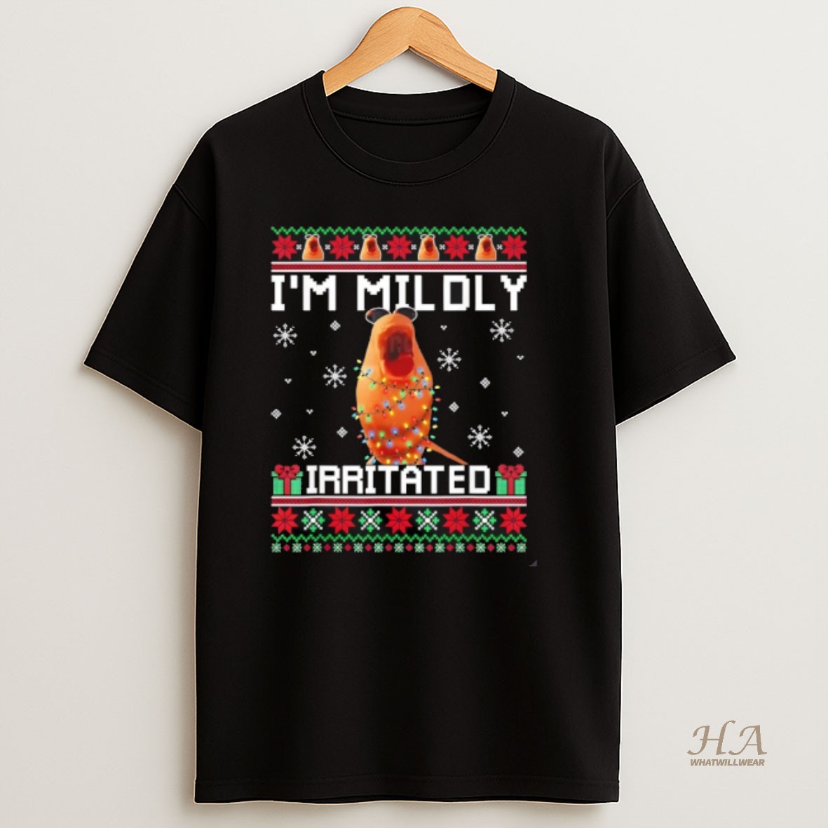 Official Im Mildly Irritated Ugly Christmas T Shirt