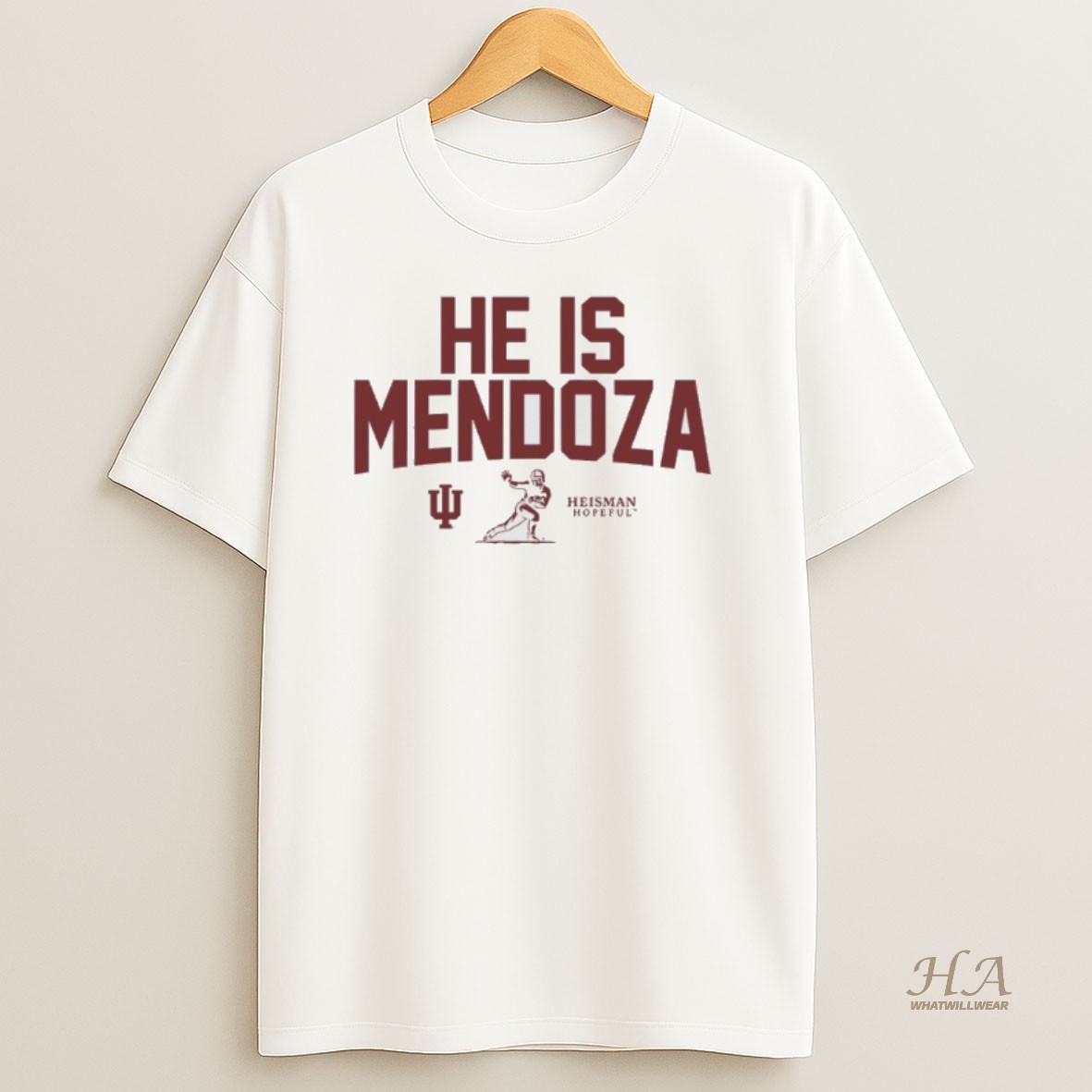 Official Indiana Football He Is Fernando Mendoza Heisman Hopeful Trophy Shirt