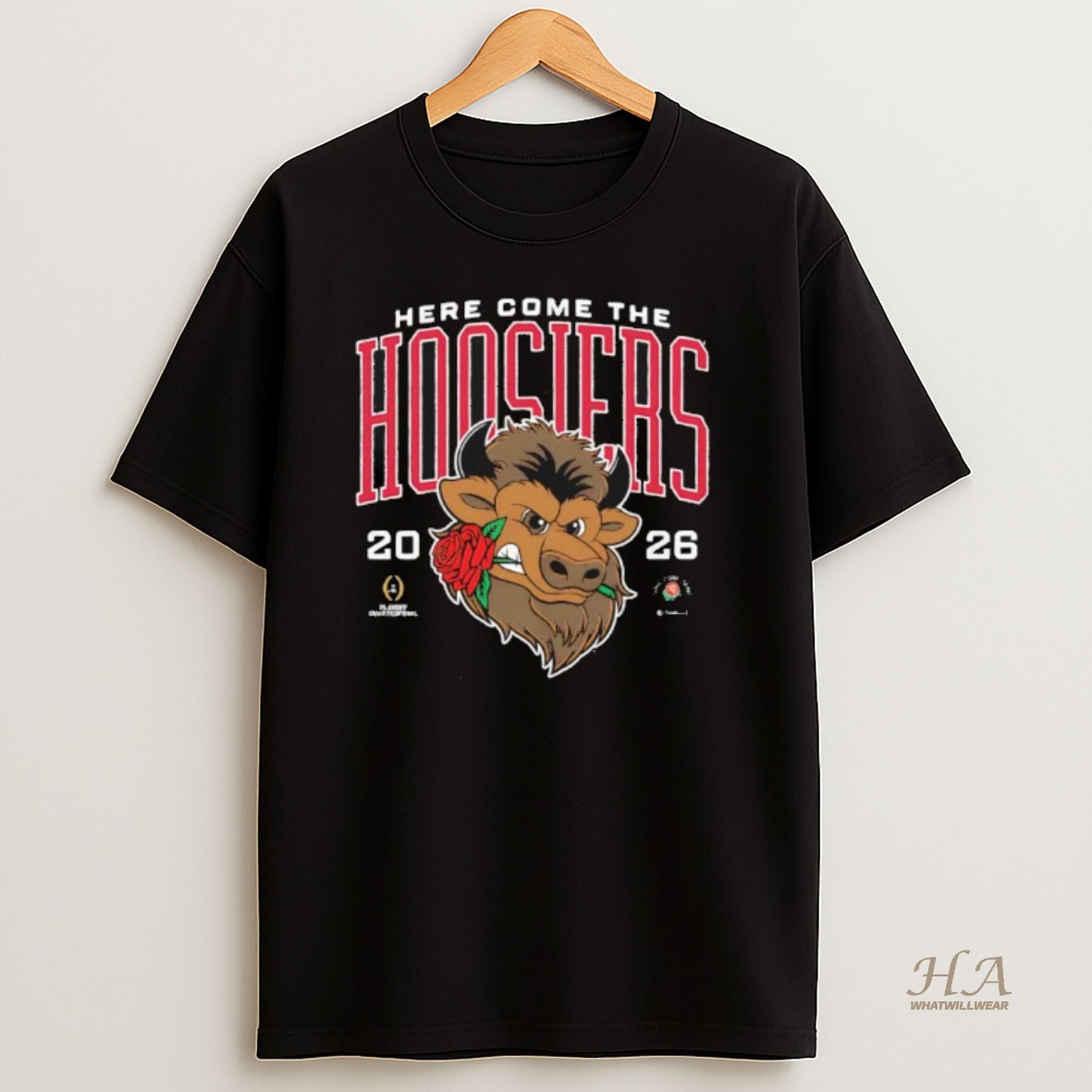 Official Indiana Here Come The Hoosiers 2026 Rose Bowl Game T Shirt