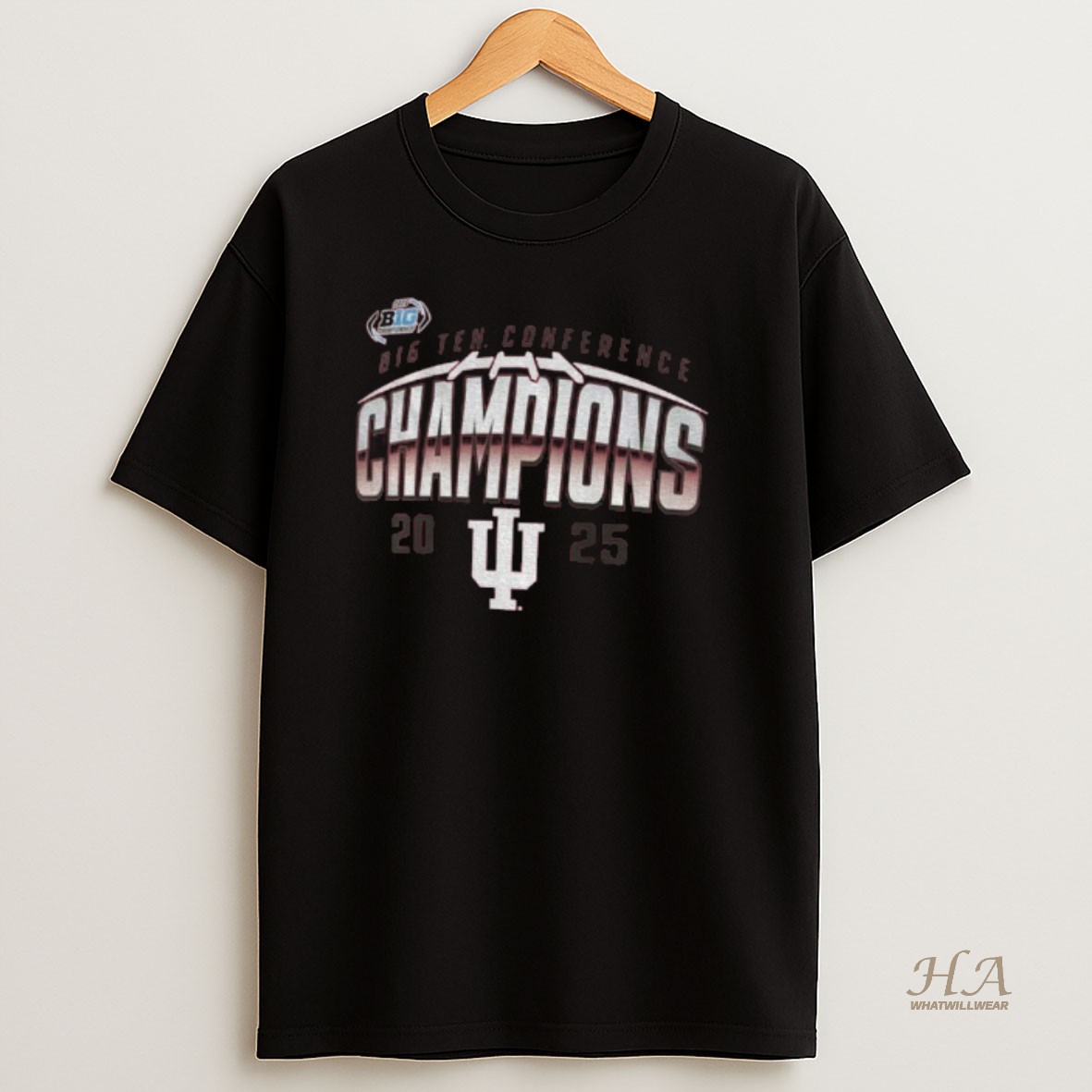 Official Indiana Hoosiers 2025 Big Ten Football Champions Endzone Speed T Shirt