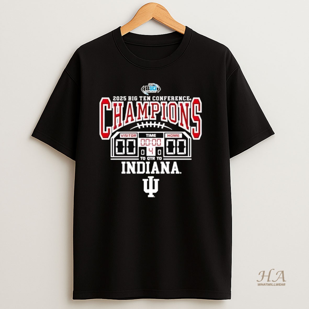 Official Indiana Hoosiers 2025 Big Ten Football Champions Score T Shirt