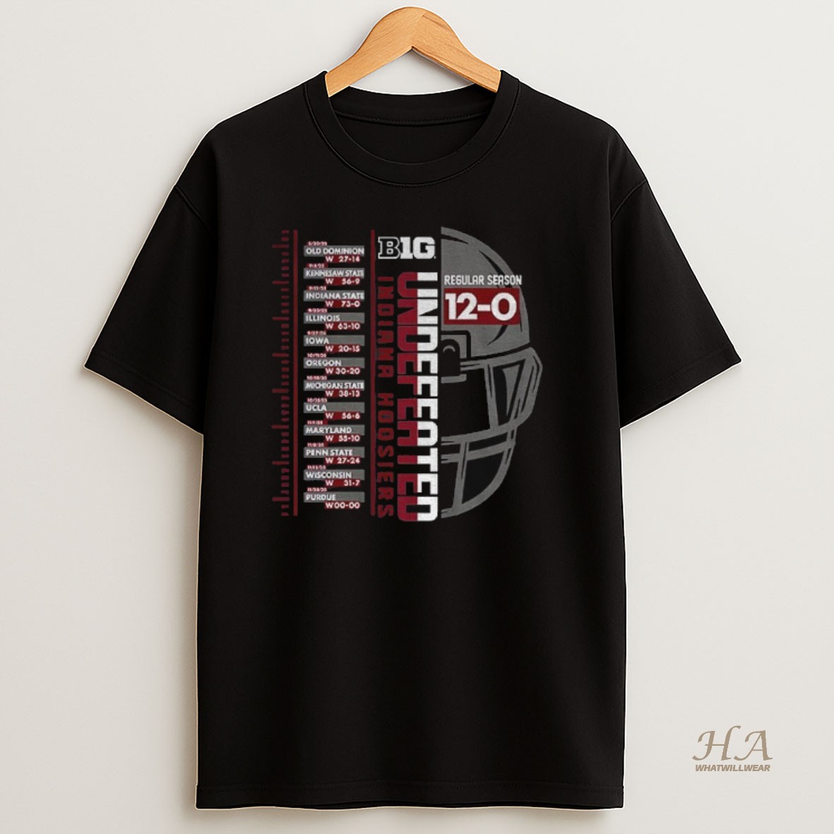 Official Indiana Hoosiers Big Ten Football Championship 2025 Undefeated Regular Season Shirt