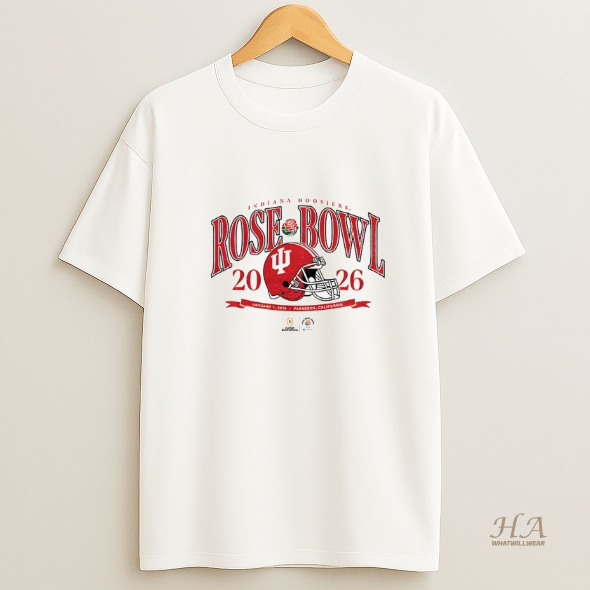 Official Indiana Hoosiers Football 2026 Rose Bowl Ash January 2026 Pasadena California Shirt