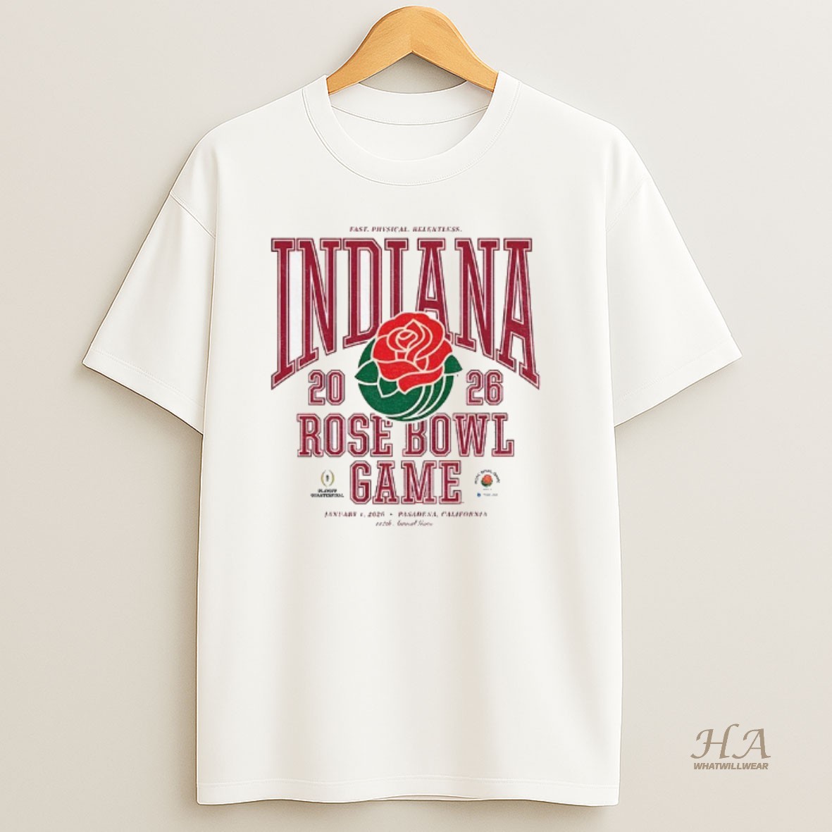 Official Indiana Hoosiers Football Rose Bowl Game Playoff Quarterfinal January 1 2026 T Shirt