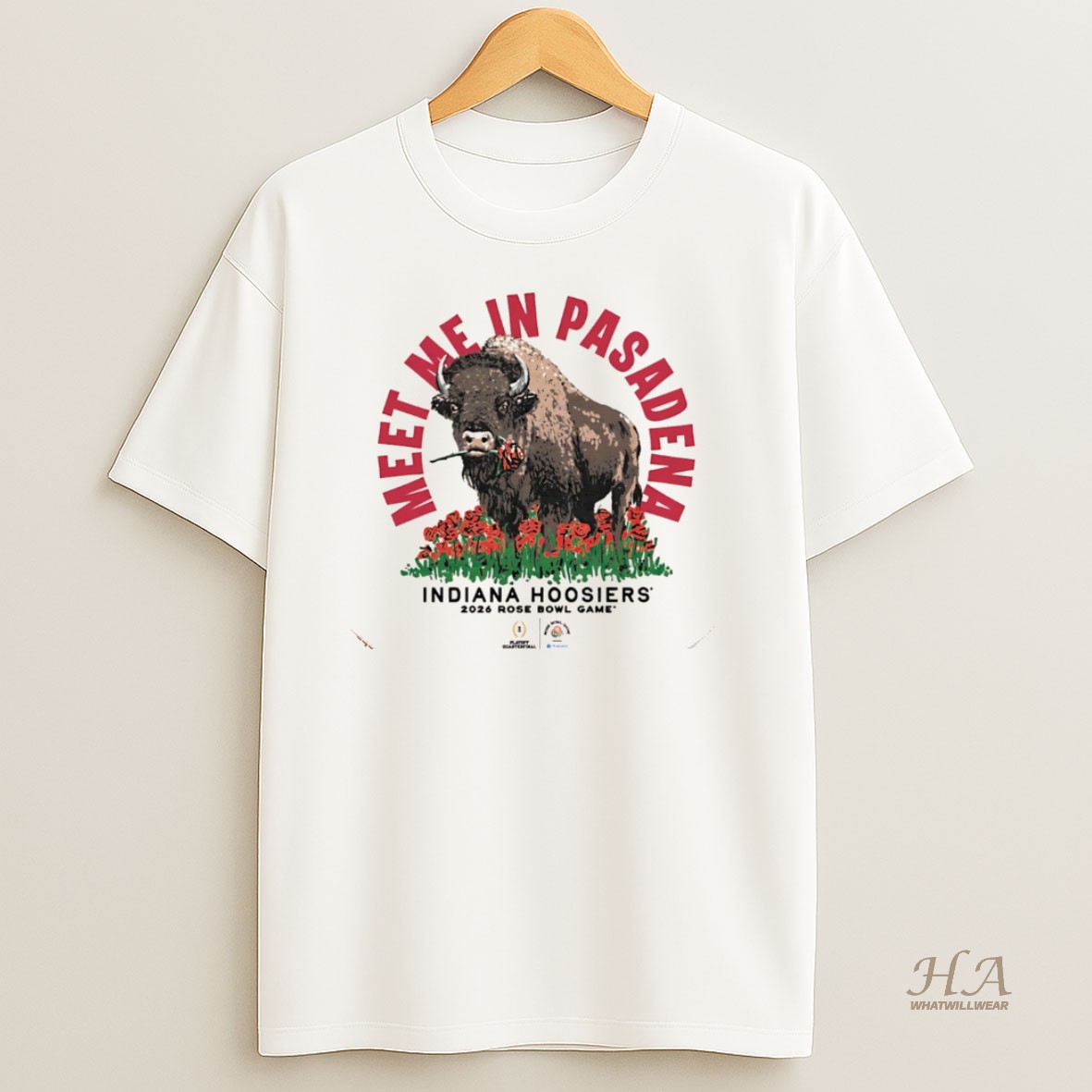Official Indiana Hoosiers Meet Me In Pasadena 2026 Cfp Rose Bowl Game Christmas T Shirt