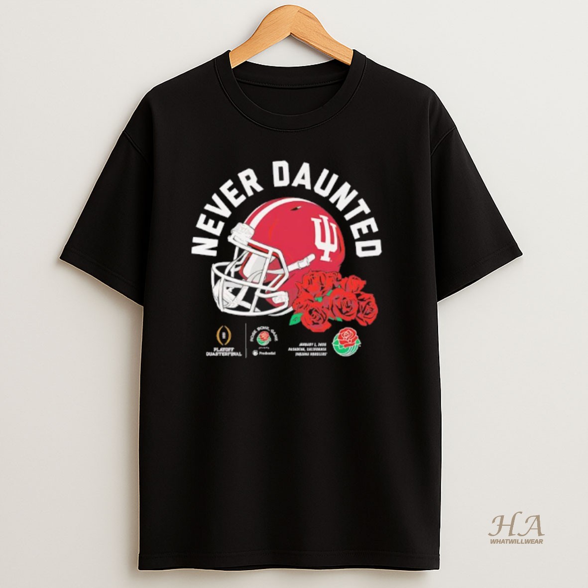 Official Indiana Hoosiers Never Daunted 2026 Rose Bowl Game T Shirt