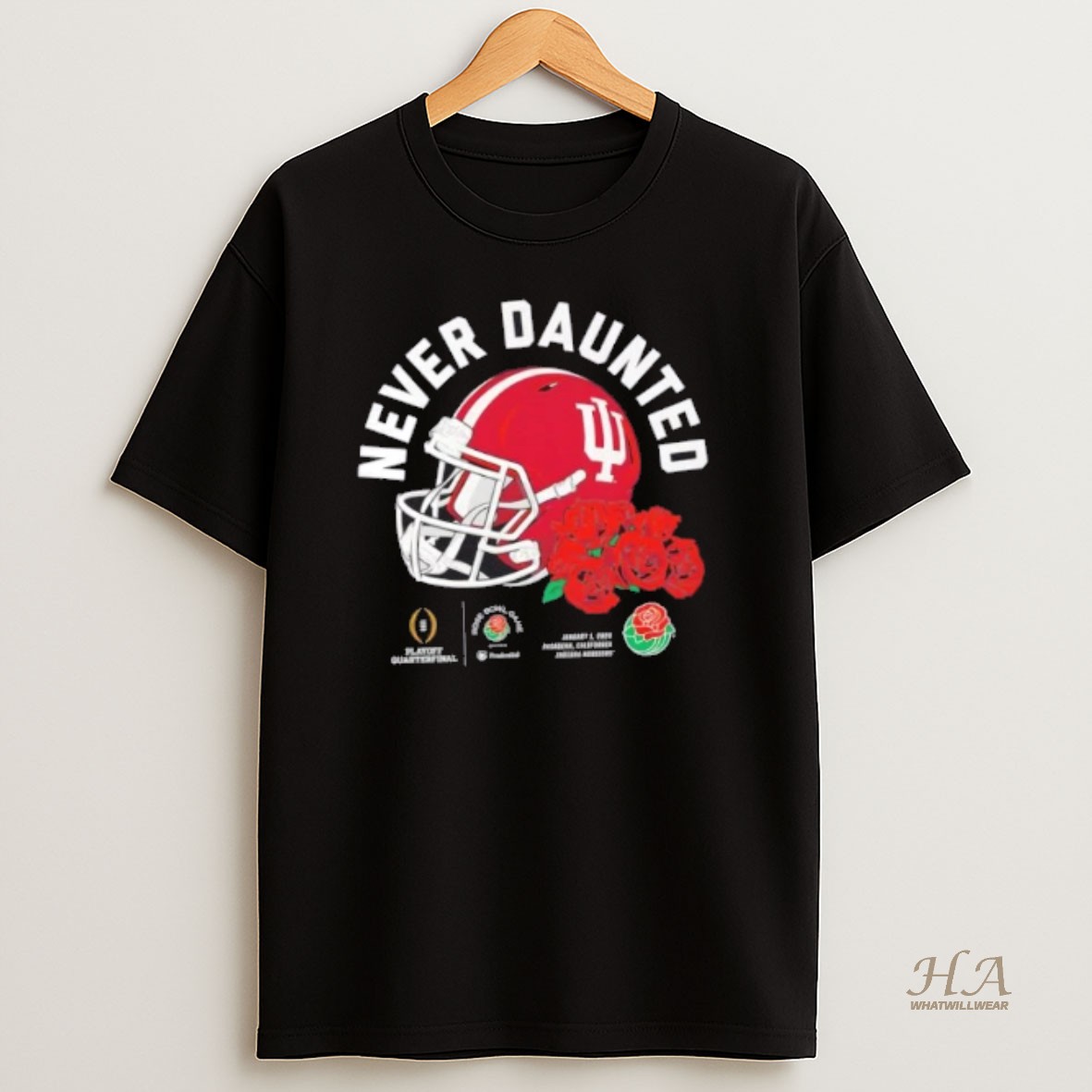 Official Indiana Hoosiers Never Daunted 2026 Rose Bowl T Shirt