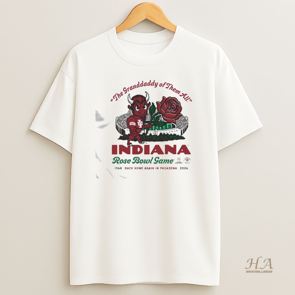 Official Indiana Hoosiers The Grandaddy Of Them All 2026 Rose Bowl Game T Shirt