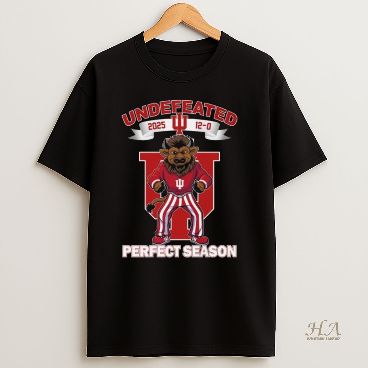 Official Indiana Hoosiers Undefeated 2025 12 0 Perfect Season Mascot Long Sleve Shirt
