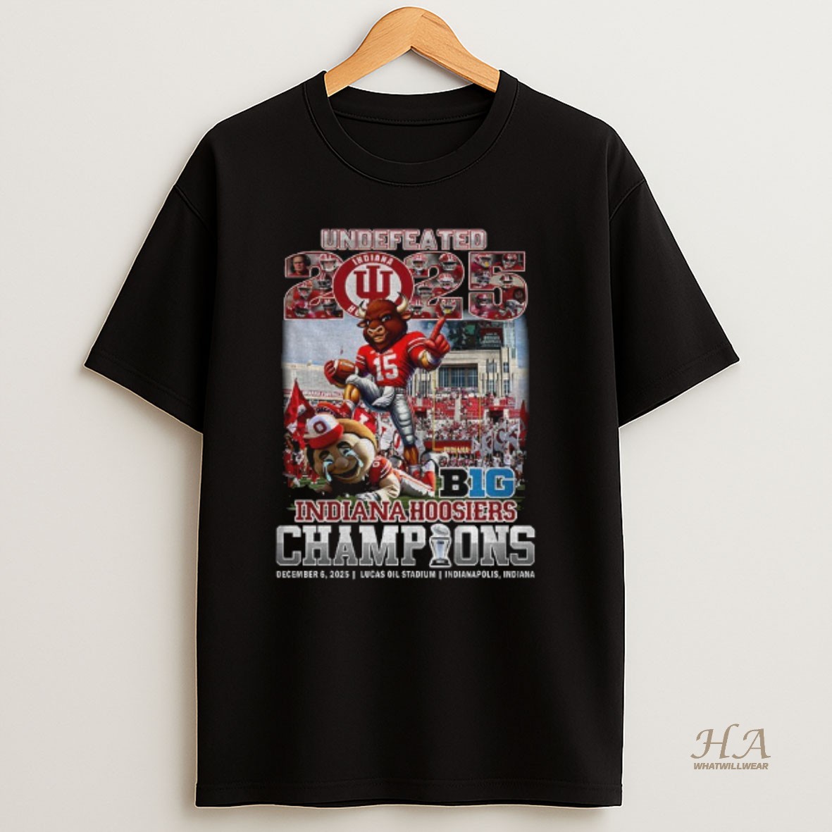 Official Indiana Hoosiers Beat Ohio State Buckeyes Big Champions Undefeated 2025 Lucas Oil Stadium T Shirt