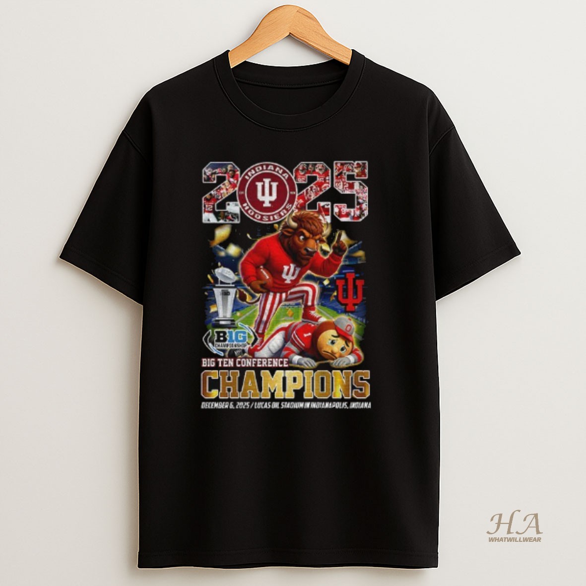 Official Indiana Hoosiers Beat Ohio State Buckeyes Football Big Ten Conference 2025 Champions T Shirt