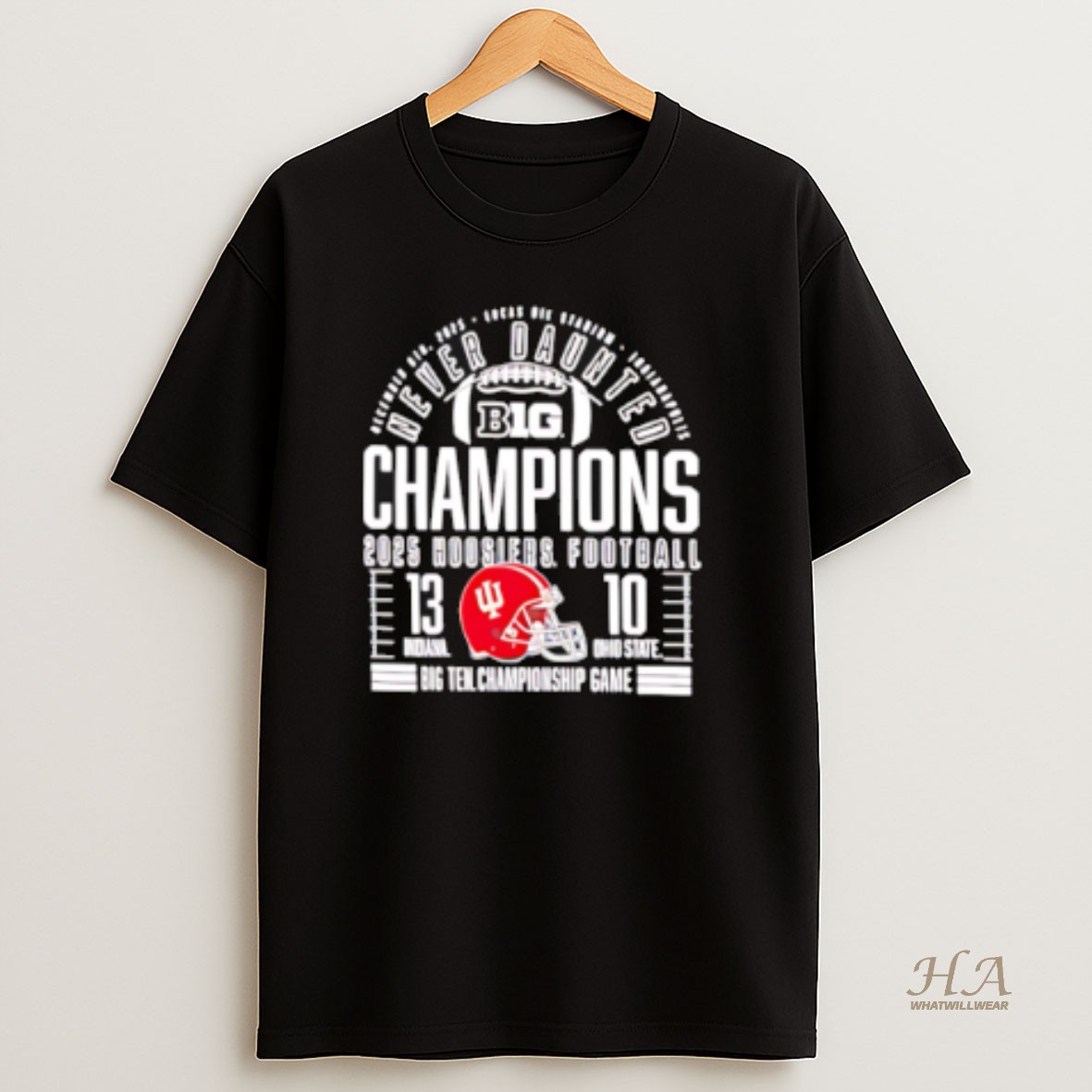 Official Indiana Hoosiers Never Daunted Champions Football 2025 Score T Shirt