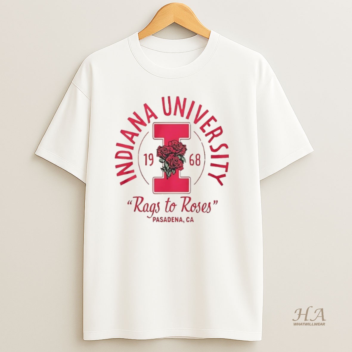 Official Indiana University 1968 Rags To Roses Pasadena Ca 1968 Shirt