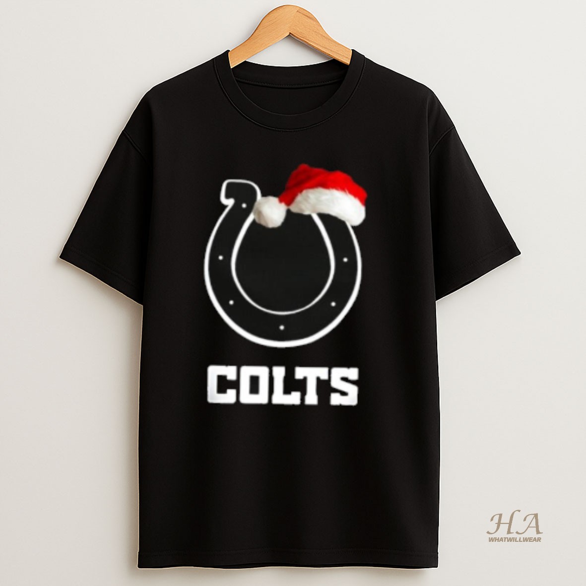 Official Indianapolis Colts 2025 Santa Hat Logo Football Christmas T Shirt