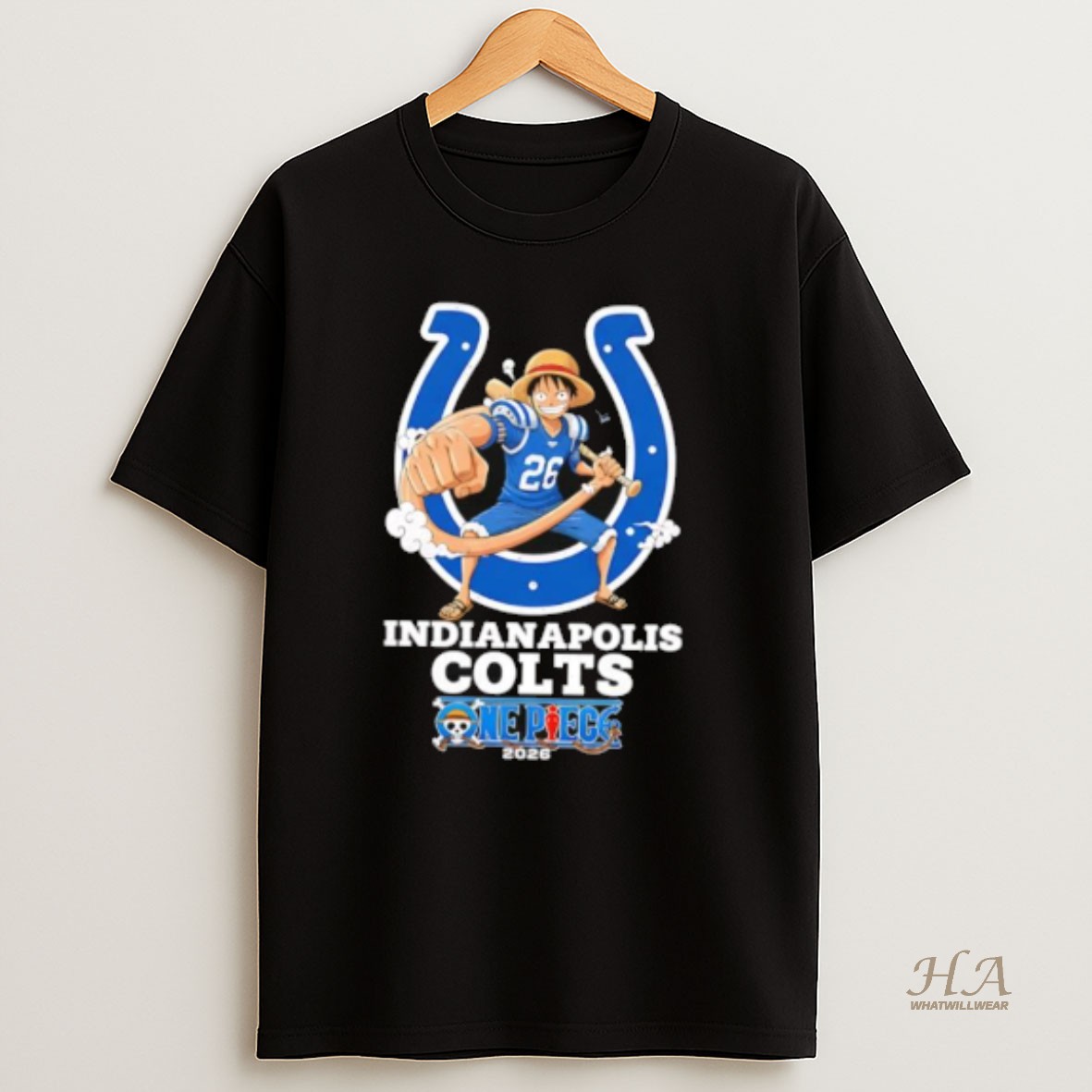 Official Indianapolis Colts One Piece 2026 Luffy T Shirt