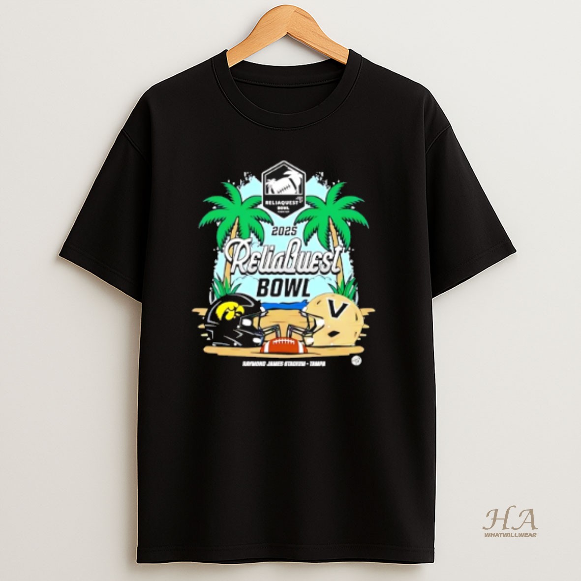 Official Iowa Hawkeyes Vs Vanderbilt Commodores 2025 Reliaquest Bowl Head To Head Shirt