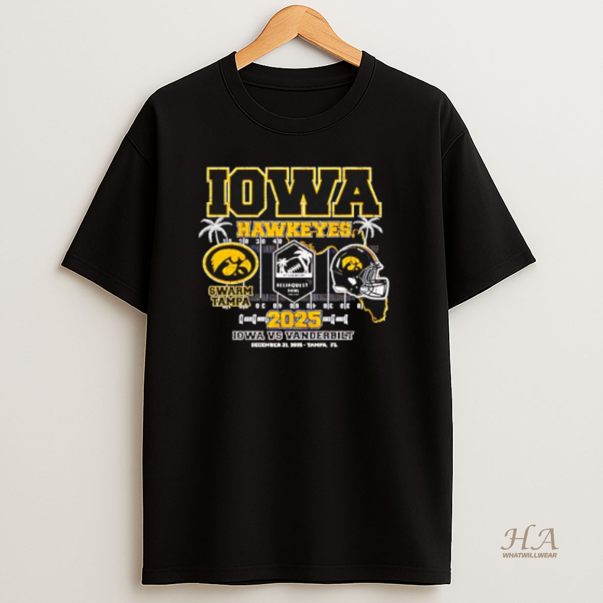Official Iowa Hawkeyes Vs Vanderbilt 2025 Reliaquest Bowl Shirt