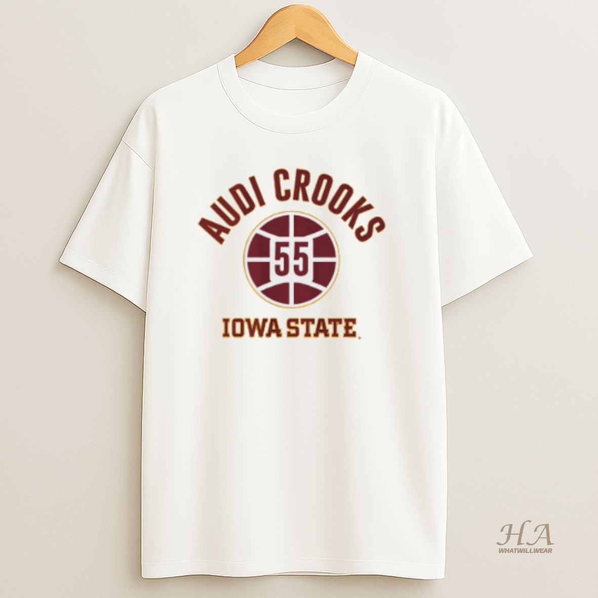 Official Iowa State Cyclones Audi Crooks Name Number Ball T Shirt