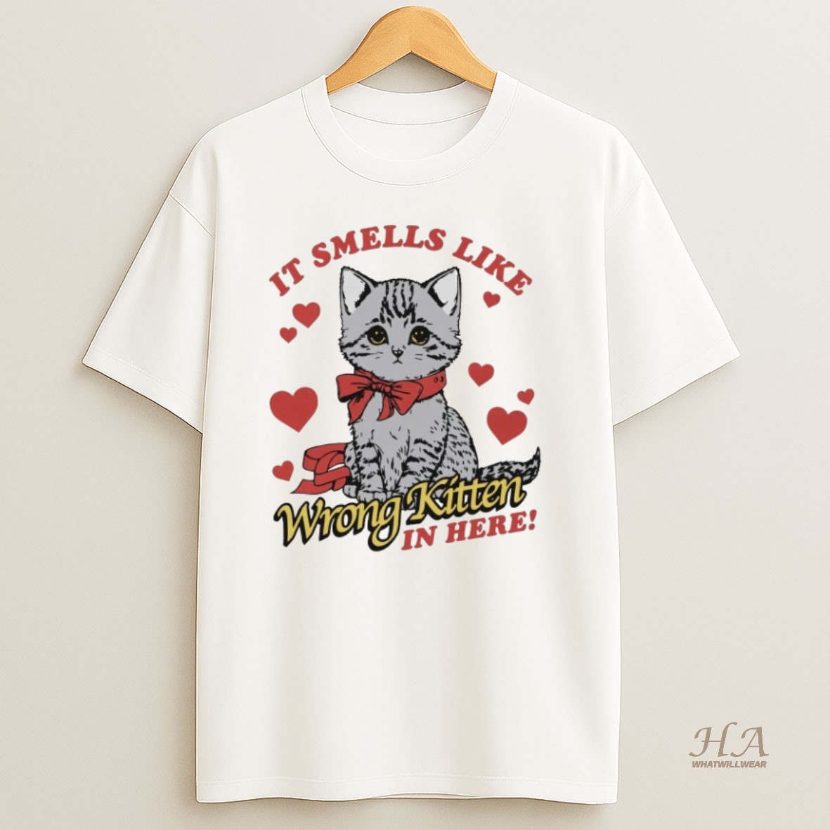 Official It Smells Like Wrong Kitten In Here Cat Shirt