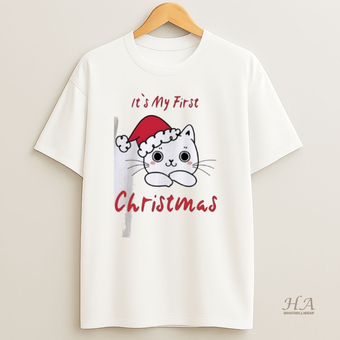 Official Its My First Christmas Cute Cat T Shirt