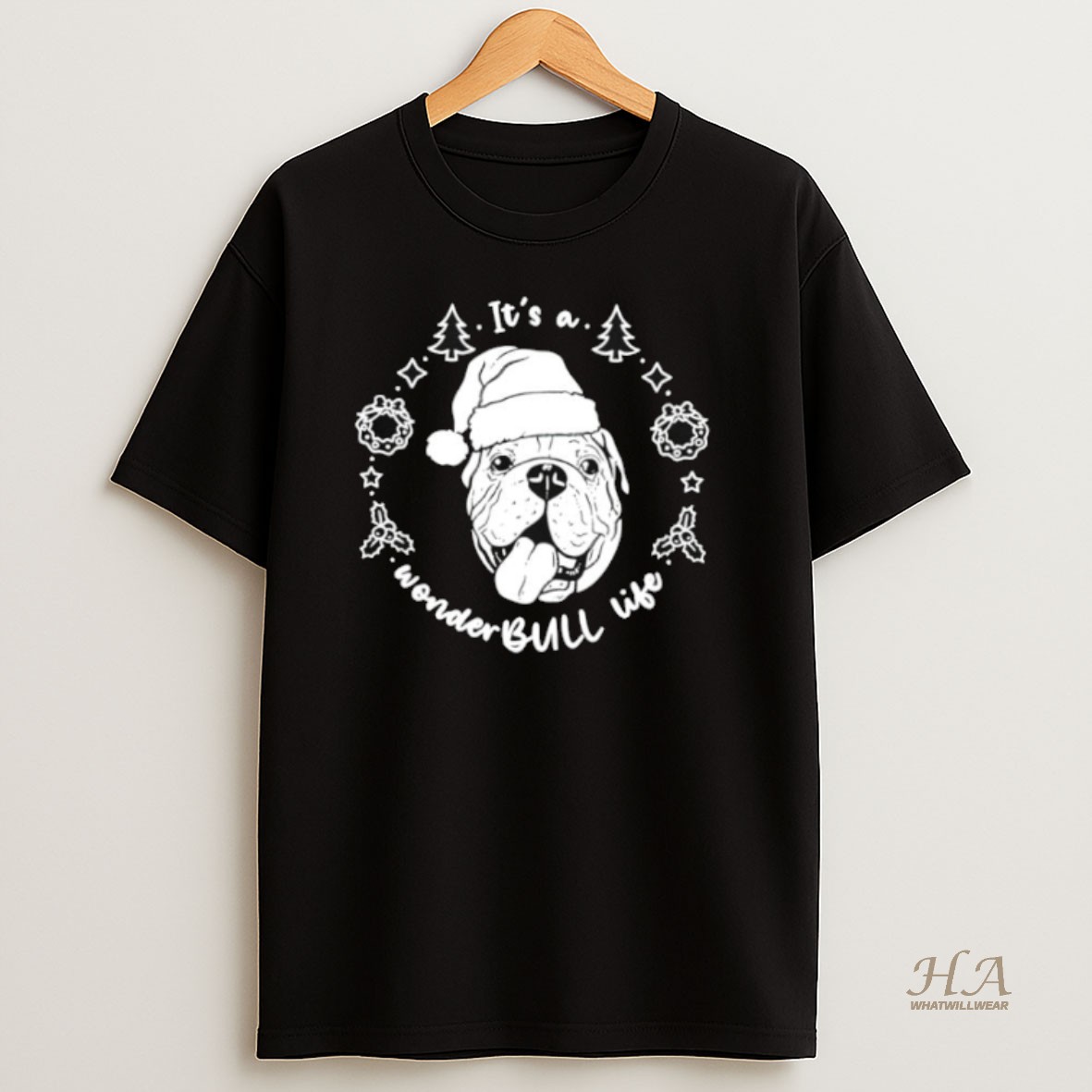 Official Its A Wonder Bull Life Bulldog Santa Shirt